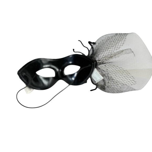 Pier 1 Masquerade Spider Mask VTG Gold Glitter Black Sequin Animal Floral Print - Picture 10 of 16